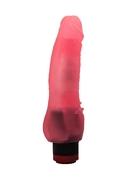 Розовый гелевый вибратор с шипами у основания - 17,8 см. - фото, цены